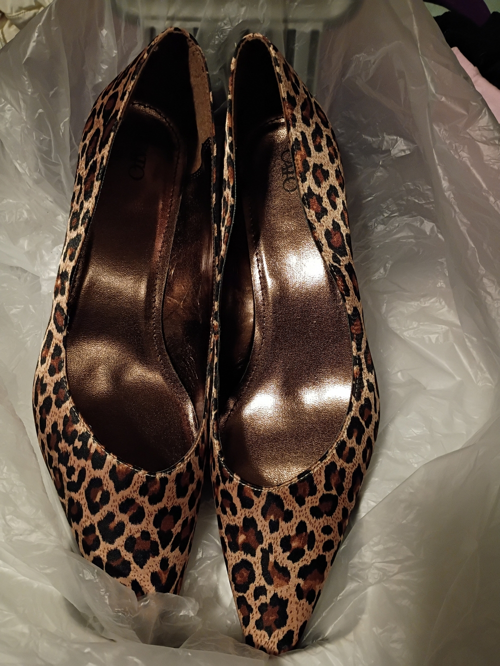 Cato Leopard Print Pointed Toe Heels - Brown/Black
